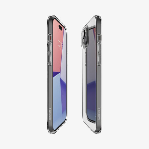 ACS06557 - iPhone 15 Pro Max Case Liquid Crystal in crystal clear showing the back